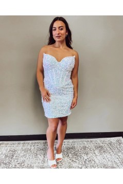 Short/Mini Black Sweetheart Sequins Prom Dresses Homecoming Dresses 904075