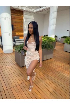 Short Simple Spaghetti Straps Black Girl Tight Prom Dresses Homecoming Dresses 904088