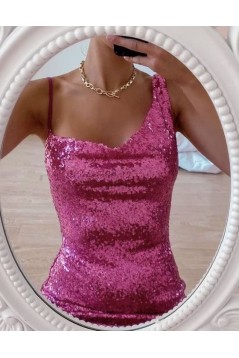 Short/Mini Fuchsia Tight Sequins Prom Dresses Homecoming Dresses 904096