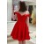 Short Red A-Line Satin Prom Dresses Homecoming Dresses 904099