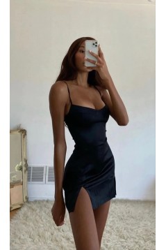 Short/Mini Spaghetti Straps Black Prom Dresses Homecoming Dresses 904106