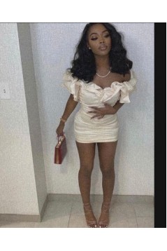 Short/Mini Off the Shoulder Black Girl Prom Dresses Homecoming Dresses 904123