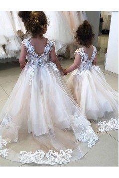 A-Line Lace and Tulle Floor-Length Flower Girl Dresses 905010
