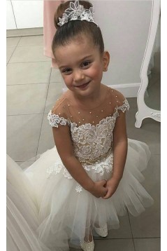 High Low Lace and Tulle Flower Girl Dresses 905046