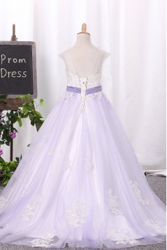 A-Line Lace and Tulle Flower Girl Dresses 905053