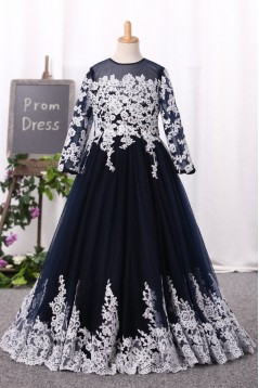 A-Line Lace and Tulle Flower Girl Dresses 905054