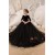 Long Black Tulle Flower Girl Dresses with Sleeves 905097