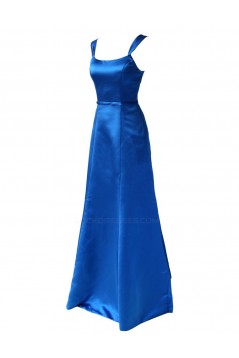 A-Line Straps Sleeveless Royal Blue Long Satin Bridesmaid Dresses/Wedding Party Dresses BD010008