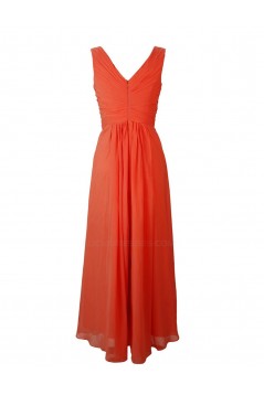 A-Line V-Neck Long Chiffon Bridesmaid Dresses/Wedding Party Dresses BD010009