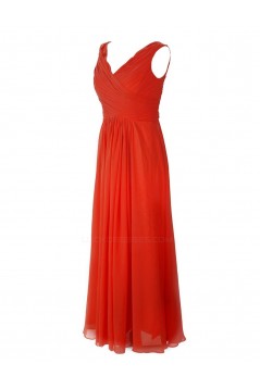 A-Line V-Neck Long Chiffon Bridesmaid Dresses/Wedding Party Dresses BD010009