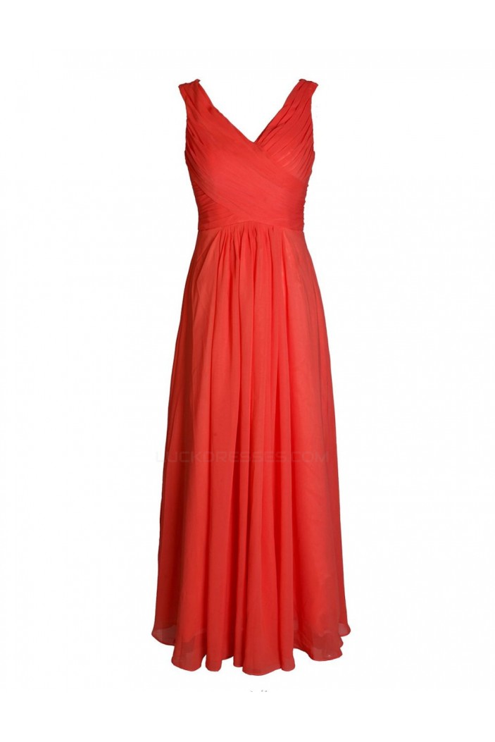 A-Line V-Neck Long Chiffon Bridesmaid Dresses/Wedding Party Dresses BD010009