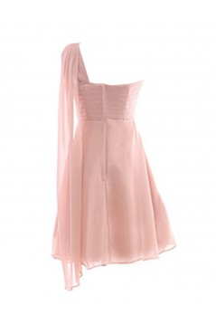 A-Line One-Shoulder Black Short Chiffon Bridesmaid Dresses/Wedding Party Dresses BD010017