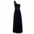 A-Line Navy Blue One-Shoulder Long Chiffon Bridesmaid Dresses/Wedding Party Dresses BD010022