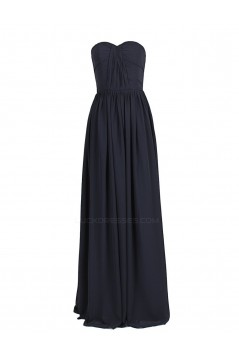A-Line Sweetheart Long Black Chiffon Bridesmaid Dresses/Wedding Party Dresses BD010029