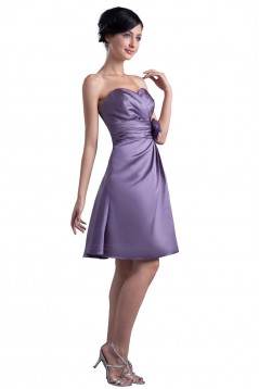 A-Line Sweetheart Short Satin Bridesmaid Dresses/Wedding Party Dresses BD010046