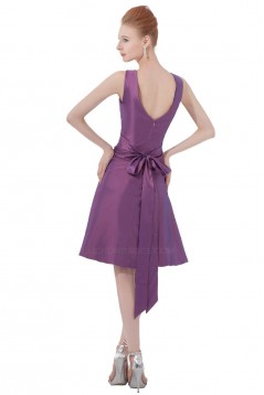 A-Line V-Neck Short Blue Taffeta Bridesmaid Dresses/Wedding Party Dresses BD010063