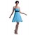 A-Line Strapless Short/Mini Blue Pleated Chiffon Bridesmaid Dresses/Wedding Party Dresses BD010077
