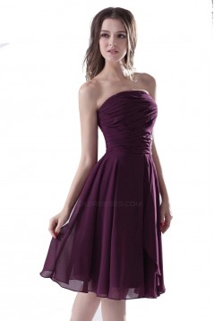 A-Line Strapless Short/Mini Chiffon Bridesmaid Dresses/Wedding Party Dresses BD010078