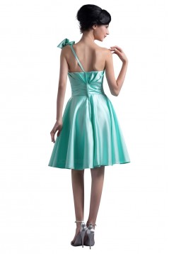 A-Line One-Shoulder Short Blue Bridesmaid Dresses/Wedding Party Dresses BD010090