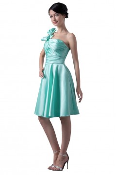 A-Line One-Shoulder Short Blue Bridesmaid Dresses/Wedding Party Dresses BD010090
