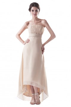 High Low Strapless Short Chiffon Bridesmaid Dresses/Wedding Party Dresses BD010092