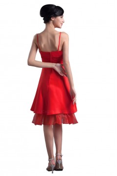 A-Line Spaghetti Strap Short Red Bridesmaid Dresses/Wedding Party Dresses BD010103
