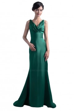 Trumpet/Mermaid V-Neck Long Satin Bridesmaid Dresses/Wedding Party Dresses BD010106