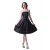 A-Line Strapless Short Black Satin Bridesmaid Dresses/Wedding Party Dresses BD010116