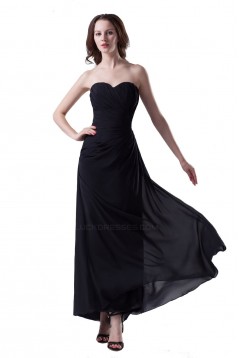 A-Line Sweetheart Long Black Chiffon Bridesmaid Dresses/Wedding Party Dresses BD010119
