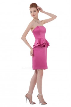 Short/Mini Strapless Satin Bridesmaid Dresses/Wedding Party Dresses BD010141