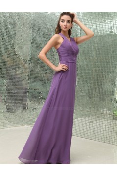 A-Line V-Neck Long Chiffon Bridesmaid Dresses/Wedding Party Dresses BD010156