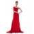 A-Line One-Shoulder Long Red Chiffon Bridesmaid Dresses/Wedding Party Dresses BD010158