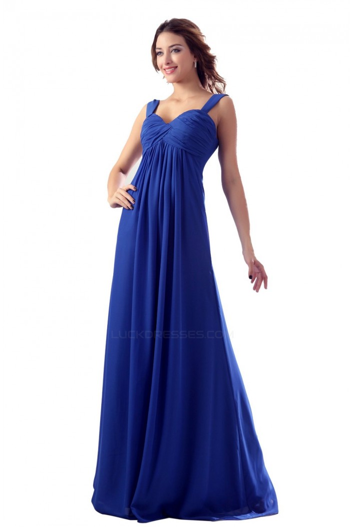 Empire Straps Sleeveless Royal Blue Long Chiffon Bridesmaid Dresses/Wedding Party Dresses/Maternity Dresses BD010163