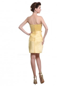 Short/Mini Yellow Satin Bridesmaid Dresses/Wedding Party Dresses BD010176
