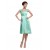 A-Line V-Neck Knee-Length Mint Green Satin Bridesmaid Dresses/Wedding Party Dresses BD010180