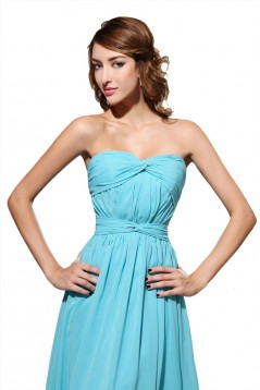A-Line Sweetheart Long Blue Chiffon Bridesmaid Dresses/Wedding Party Dresses BD010183