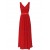 A-Line V-Neck Red Chiffon and Lace Back Long Bridesmaid Dresses/Wedding Party Dresses BD010195
