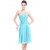 A-Line Strapless Blue Knee-Length Chiffon Bridesmaid Dresses/Wedding Party Dresses BD010216