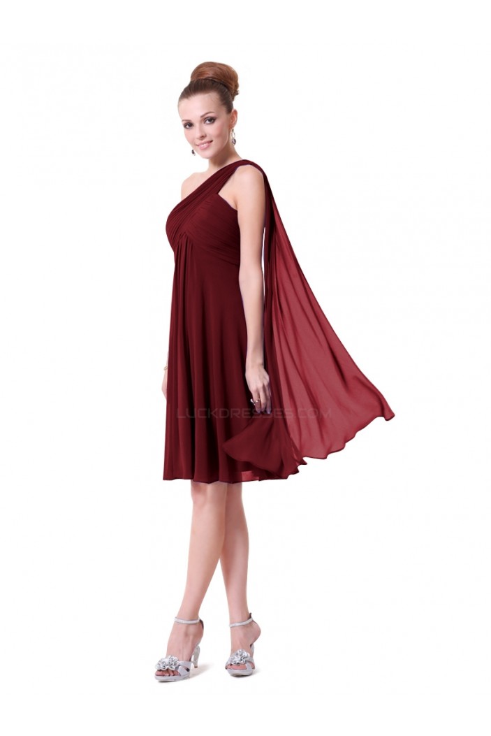 A-Line Empire One-Shoulder Short Chiffon Bridesmaid Dresses/Wedding Party Dresses BD010223