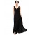 A-Line V-Neck Black Long Chiffon Bridesmaid Dresses/Wedding Party Dresses BD010236