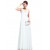 A-Line V-Neck Long White Chiffon Bridesmaid Dresses/Wedding Party Dresses BD010245