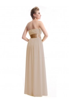 A-Line Empire Strapless Floor-Length Chiffon Bridesmaid Dresses/Wedding Party Dresses/Maternity Dresses BD010248
