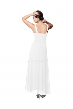 Empire Long White Beaded Chiffon Bridesmaid Dresses/Wedding Party Dresses/Maternity Evening Dresses BD010260