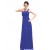 A-Line One-Shoulder Long Royal Blue Chiffon Bridesmaid Dresses/Evening Dresses BD010264