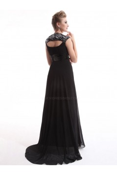 A-Line Long Black Chiffon Bridesmaid Dresses/Evening Dresses BD010271
