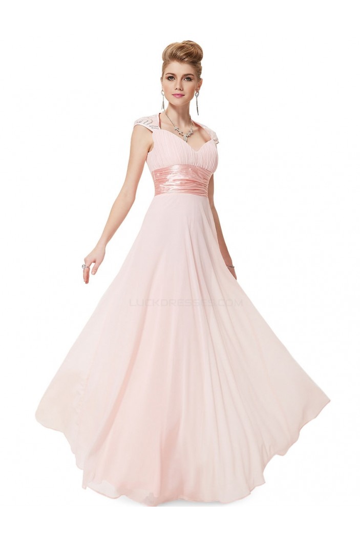 A-Line Long Pink Chiffon Bridesmaid Dresses/Evening Dresses BD010273