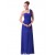 A-Line One-Shoulder Sweetheart Long Royal Blue Chiffon Bridesmaid Dresses/Evening Dresses BD010289