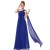 Empire One-Shoulder Long Royal Blue Chiffon Bridesmaid Dresses/Evening Dresses/Maternity Dresses BD010292