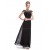 A-Line Cap-Sleeve Long Black Chiffon Bridesmaid Dresses/Evening Dresses BD010301