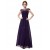 A-Line Cap-Sleeve Long Purple Chiffon Bridesmaid Dresses/Evening Dresses BD010302